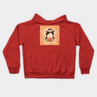 Cat rose blessing Kids Hoodie